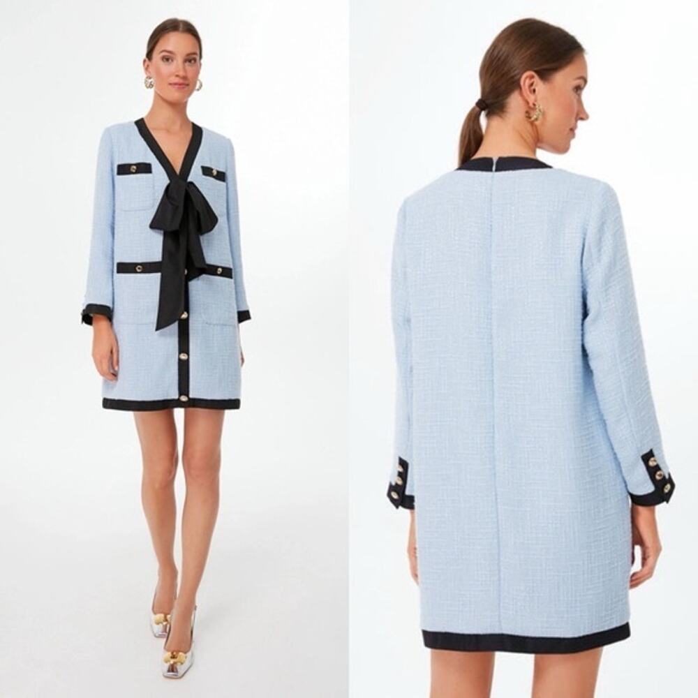 Preppy Coco Tweed VTG Oversized Bow Chic Country Club Tuckernuck Shift Dress